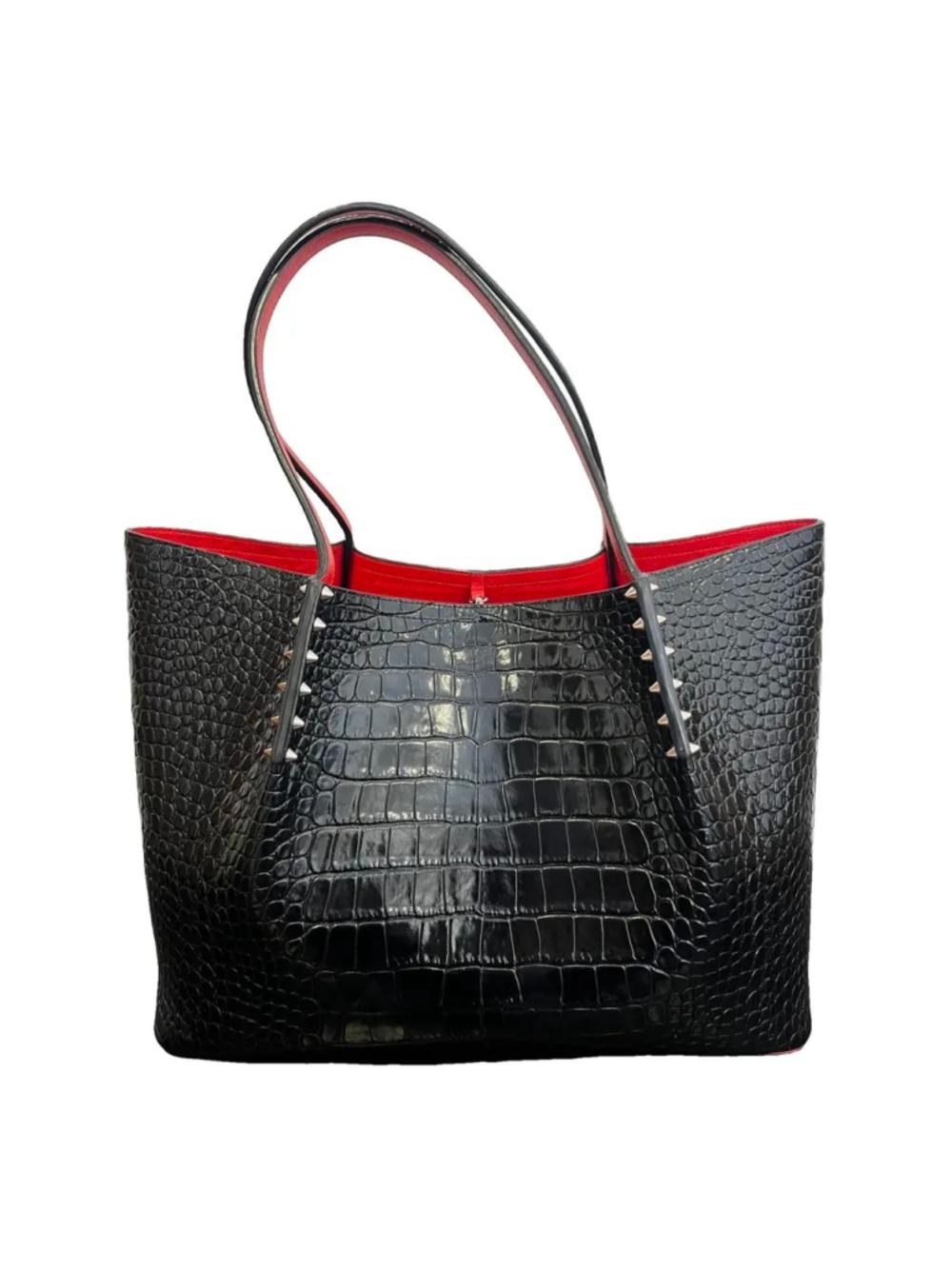 CHRISTIAN LOUBOUTIN CABAROCK EMBOSSED LARGE TOTE BAG Authentic - Picture 1 of 14
